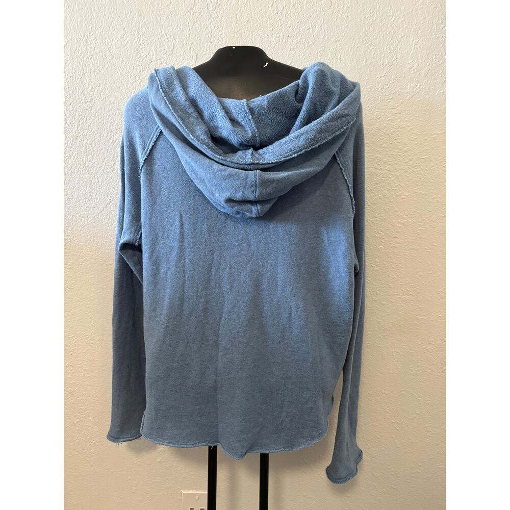 Free People Mesh Blue Color Block Hoodie ASO TV Jenna Mueller Wilfred Small - Picture 4 of 5